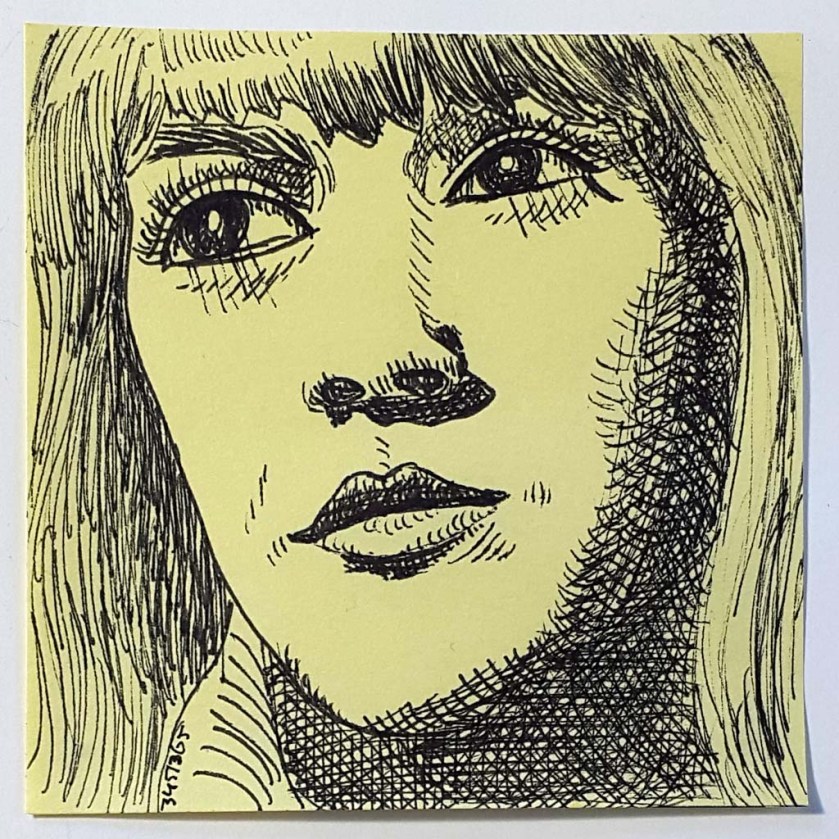 Day345of365_postitnote_drawing_girl_crosshatching_light
